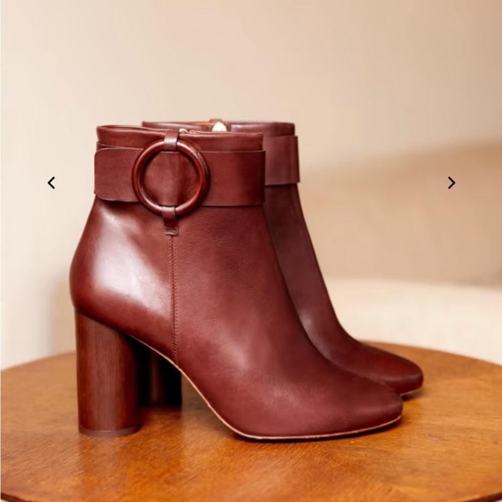Sezane High Sara Boots in Natural Heritage Leather, size 7